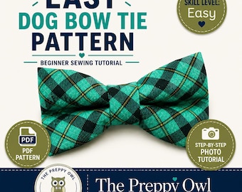Dog Bow Tie Sewing Pattern: DIY Pet Collar Accessory (PDF Download)