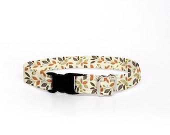 Fall Leaves Cat Collar: Breakaway Safety, Kitten Collar with Bell