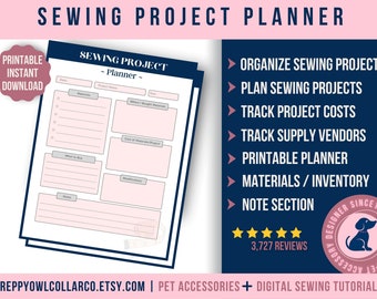Sewing Journal, Sewing Planner, Sewing Project Planner, Digital Download for Sewing Projects - Printable & Instant Download