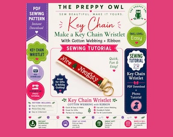 DIY Key Fob Sewing Pattern: Ribbon Keychain Tutorial (PDF Pattern)