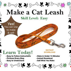 Machen Sie ein Katzenleine Näh-Tutorial, lernen Sie eine Stoffleine für Ihren kleinen Hund oder Ihr kleines Kätzchen zu nähen - KOSTENLOSER BONUS