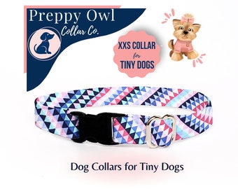 Tiny Dog Collar for Spring, Teacup Dog Collar, Thin Dog Collar, Miniature Dog Collar, Cute Little Dog Collar - FREE Removeable Bow Included