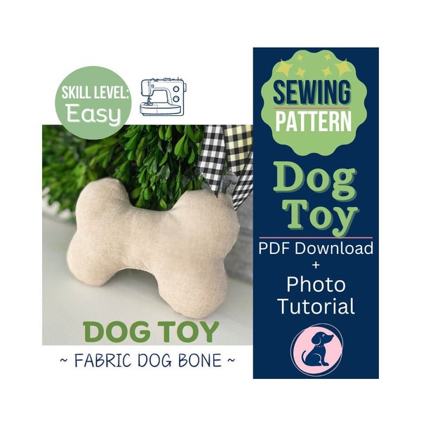 Dog Toy Bone, Dog Bone Tutorial, Make a Dog Bone Pattern, How to Make Fabric Dog Bone Toy Tutorial