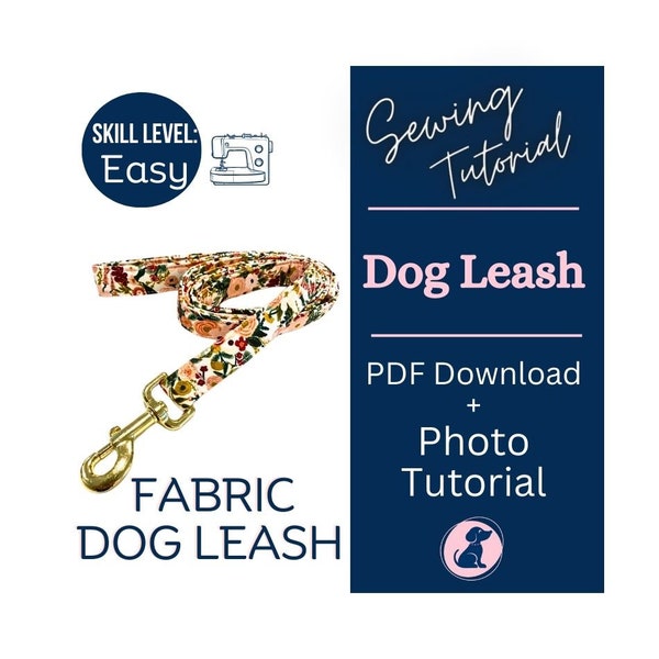 Fabric Dog Leash Sewing Tutorial, Make Pet Traffic Lead, Dog Leash Sewing Instructions, Make a Cute Dog Leash