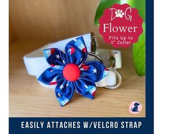 Patriotic Dog Collar Flower, Cute Dog Collar Flower Attachment, Cute Dog Collar Flower, 4th of July Pet Collar Flower Popsicle