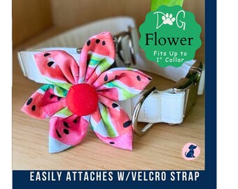 Watermelon Dog Collar Flower Attachment, Summer Fabric Flower for Dog Collar