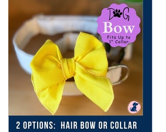 Yellow Dog Collar Bows for Small Dogs, Girl Dog Bow Yellow, Cute Dog Collar Bow, Tropical Dog Hair Bows