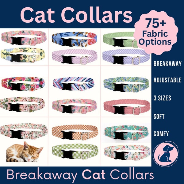 Personalized Breakaway Cat Collar, Engraved ID Tag, Cat Collar with Name, Cute Cat Collar with Bell