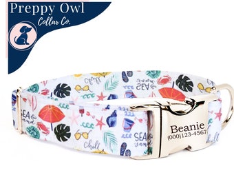 Nautical Dog Collar Dog Collar, Summer Dog Collar, One Piece Dog Collar, Dog Collar Boy