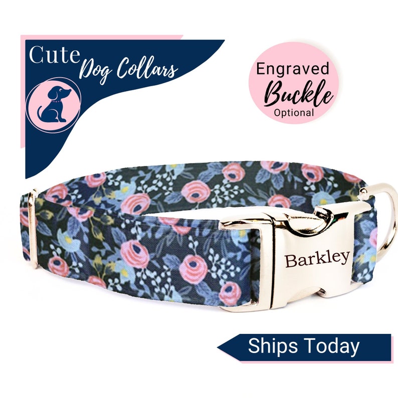 Dog Collar Girl Puppy Collar Girl Small Dog Collar Dog Etsy