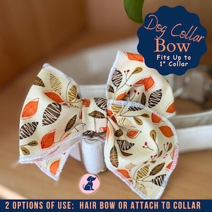 Fall Themed Dog Bows, Cute Autumn Dog Collar Accessories