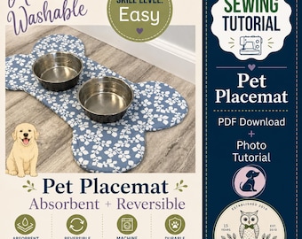 Dog Placemat Sewing Pattern: Beginner DIY Pet Project (PDF Pattern)