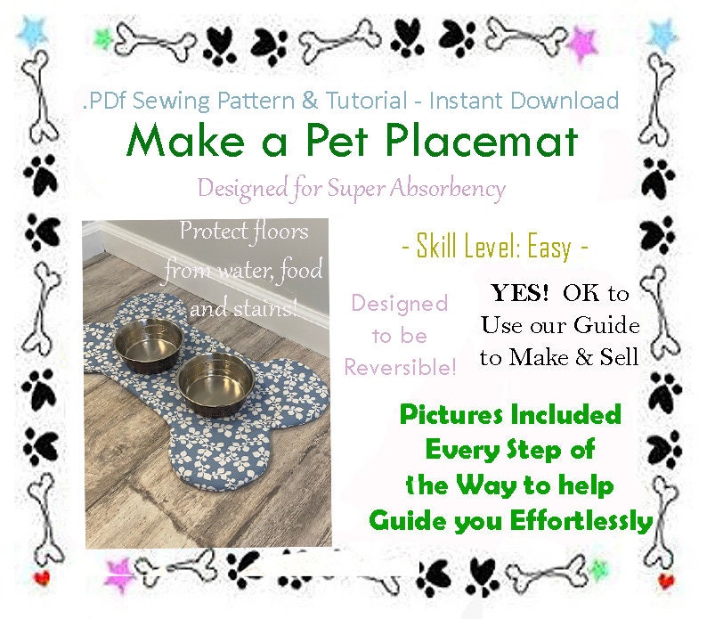 Dog Placemat Sewing Pattern: Beginner DIY Pet Project (PDF Pattern) image 9