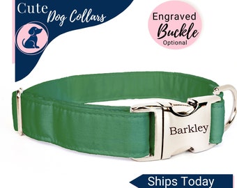 Large Dog Collar, Cute Dog Collar, Boy Dog Collar, Male Dog Collar, Green Dog Collar