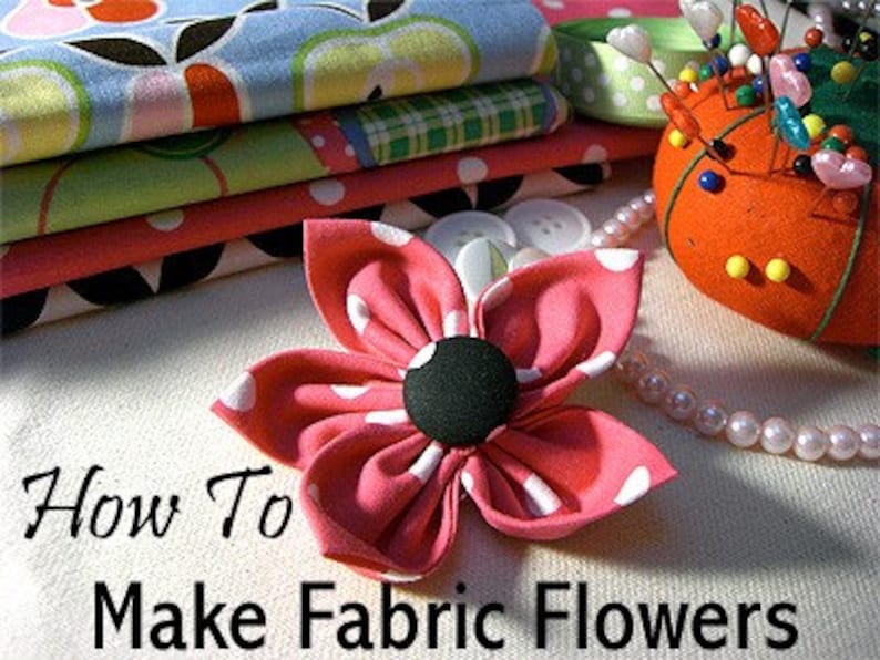Make Fabric Flowers for Dog Collars Easy-to-Follow Illustrated Tutorial Dog Collar Add On Instant Download Collar Flower