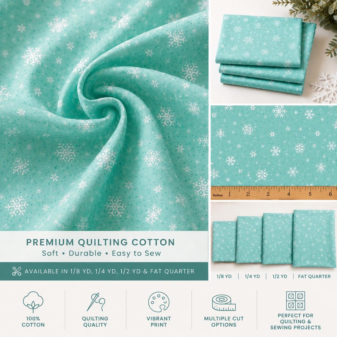 Fabric SALE - Snowed in Snowflakes Glacier, by Heather Peterson for ...