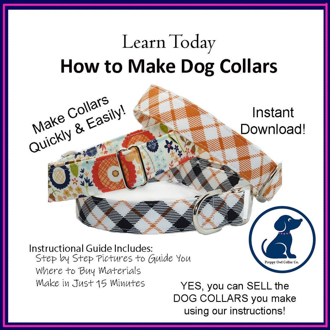 How to Make a Dog Collar, Dog Collar Pattern, DIY Dog Collar Kit, Dog Collar Pattern PDF Instant