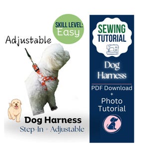 Dog Harness Sewing Pattern, Small Dog, Dog Harness Instructions, Dog Harness DIY, Dog Harness Sewing, Sewing Instructions Dog Harness