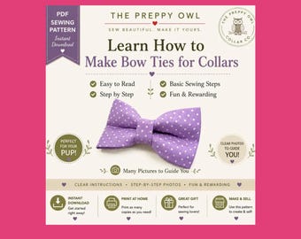 Dog Bow Tie Sewing Pattern: DIY Pet Collar Accessory (Digital Download