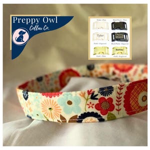 Floral Dog Collar, Girl Dog Collar, Funny Dog Collar, Female Dog Collar, Fall Dog Collar and Leash, Personalized Dog Collar, Pet Clothing