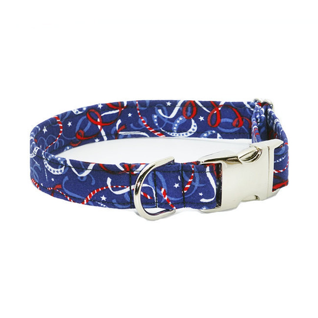 Dog Collars for Boys Patriotic Dog Collar Red White Blue Pet Etsy