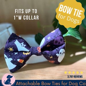 Halloween Dog Bow Tie, Ghosts Dog Collar Bow Tie, Boy Dog Bow Tie - Halloween Dog Collar Bowtie