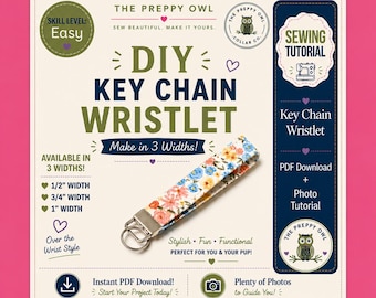 DIY Key Fob Sewing Pattern: Beginner Wristlet Tutorial (PDF Pattern)