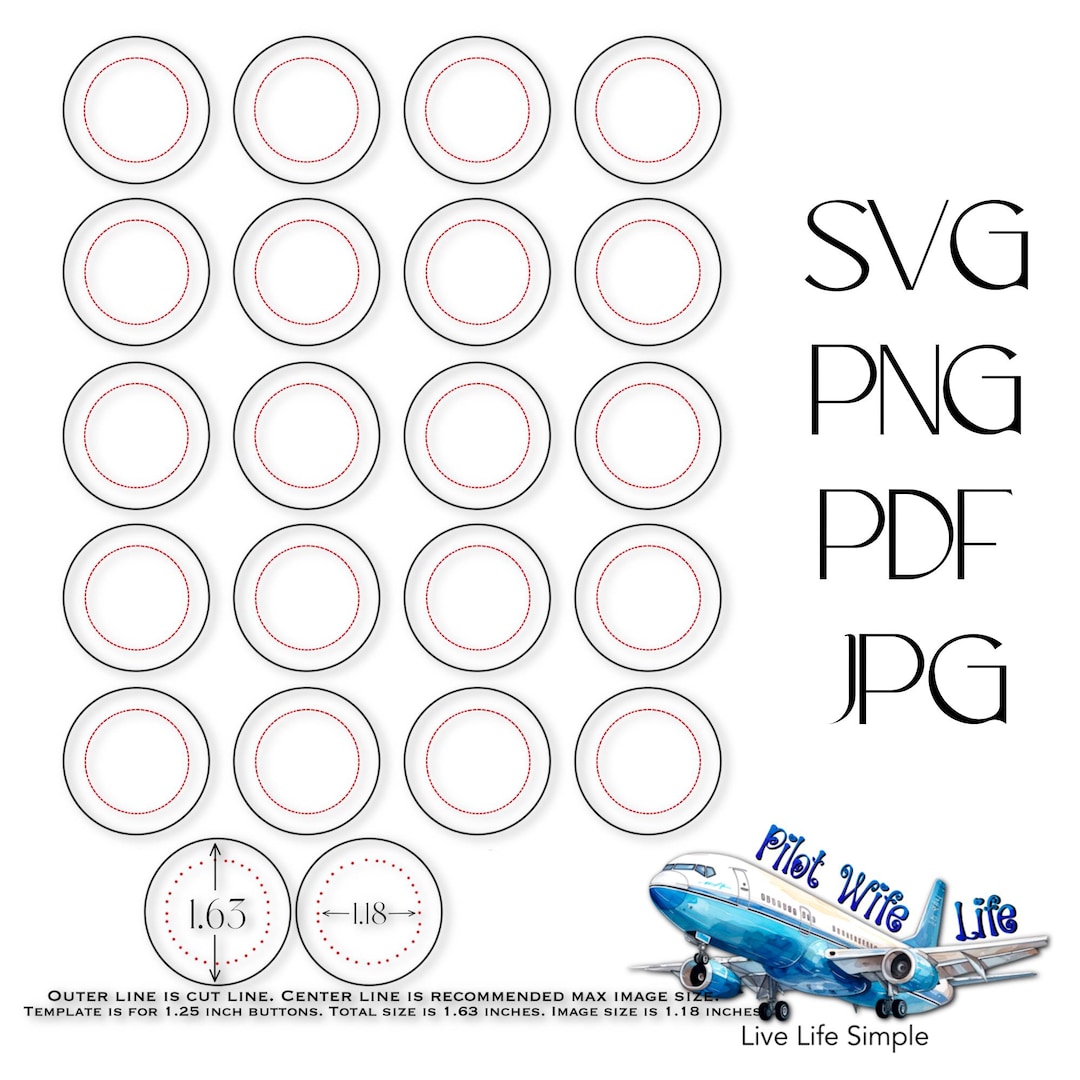 Button Maker Templates, 9 Sizes, SVG, PDF, JPG (digital Download) - Etsy