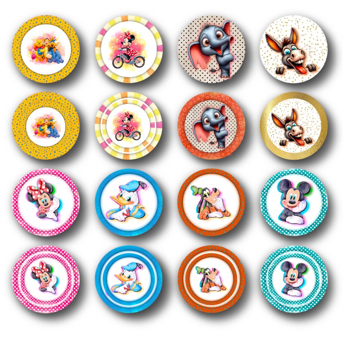 Disney Characters Collage – 1-inch Buttons, Magnets, Charms (digital ...