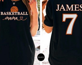 Custom Basketball Name & Number Shirt,Personalized Game Day Mom T-Shirt,Basketball Team Gift,Custom Basketball Mom Sweatshirt,Comfort Colors