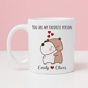 Personalized Dudu Bubu Coffee, Custom valentine mug, Cute Bears Coffee Cup, Funny Coffee Mug, Gift For Her Him Valentine Gift, Birthday Gift