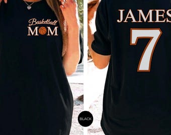 Custom Basketball Mom Sweatshirt: Personalized Name & Number Team, Game Day Spirit Shirt, Comfort Colors Basketball Mama Gift