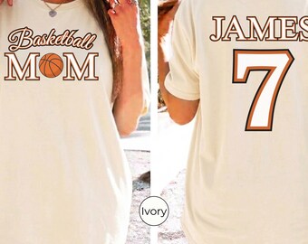 Custom Basketball Mom Shirt, Personalized Game Day Tee, Custom Basketball Name & Number Shirt, Comfort Colors Basketball Mama Gift