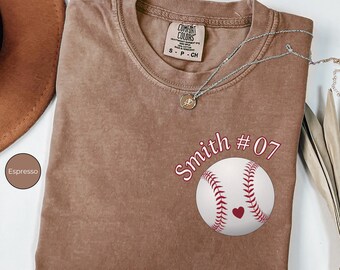 Custom Baseball Shirt, Mom Baseball Tee, Baseball Mama Gift, Last Name And Number Shirt, Baseball Shirt With Number, Gift For Mother's Day