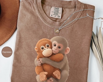 Monkey Punch Comfort Colors® T-Shirt, Baby Macaque Viral Tee, Animal Lover Shirt
