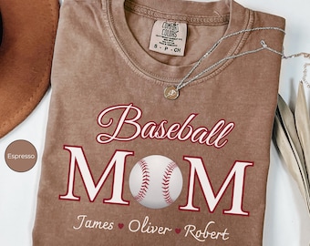 Custom Baseball Shirt, Mom Baseball Tee, Baseball Mama Gift, Custom Name Baseball Tee, Game Day Baseball Mom Shirt, Gift For Mother's Day