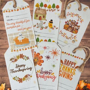 Erntedank und Herbst Geschenkanhänger Instant Download für Hostessen Geschenke, Leckerli Taschen, Wertschätzung Geschenke