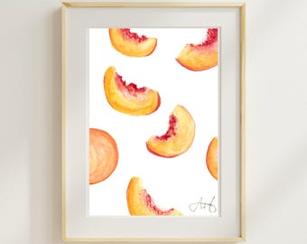 The Summer I Turned Pretty | Hand-Painted Print of Watercolor Painting | 5x7 | Peaches | TSITP | Team Conrad