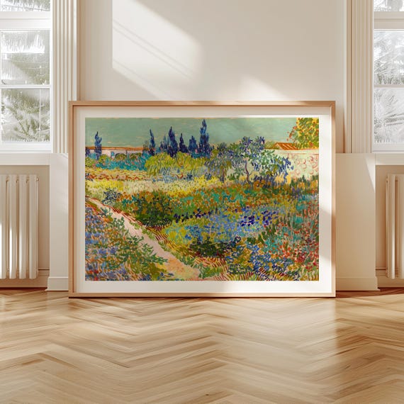 Garden at Arles (1888) | Vincent van Gogh Print | Post-Impressionist Poster | Vintage Art Reproduction | Flowering Garden Painting Wall Art