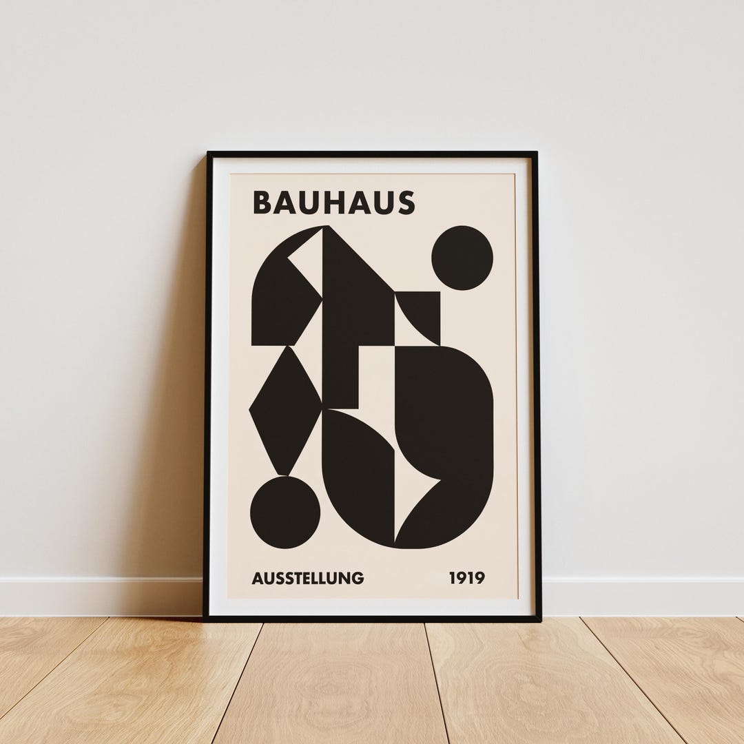 Bauhaus 1919 Exhibition Poster - Geometric Wall Art - Mid Century ...