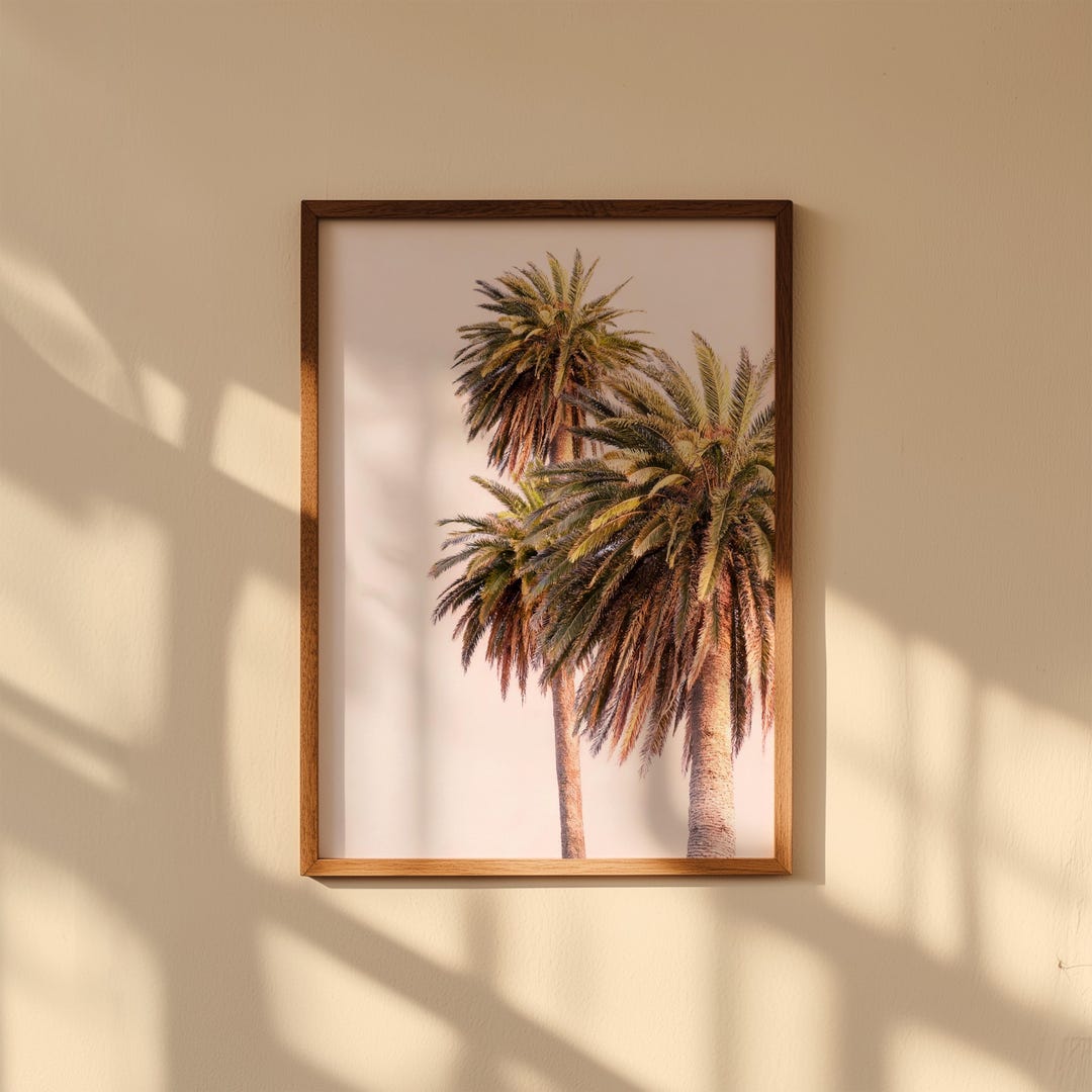 Vintage Palm Tree Print | Boho Coastal Wall Art | Desert Oasis Poster ...