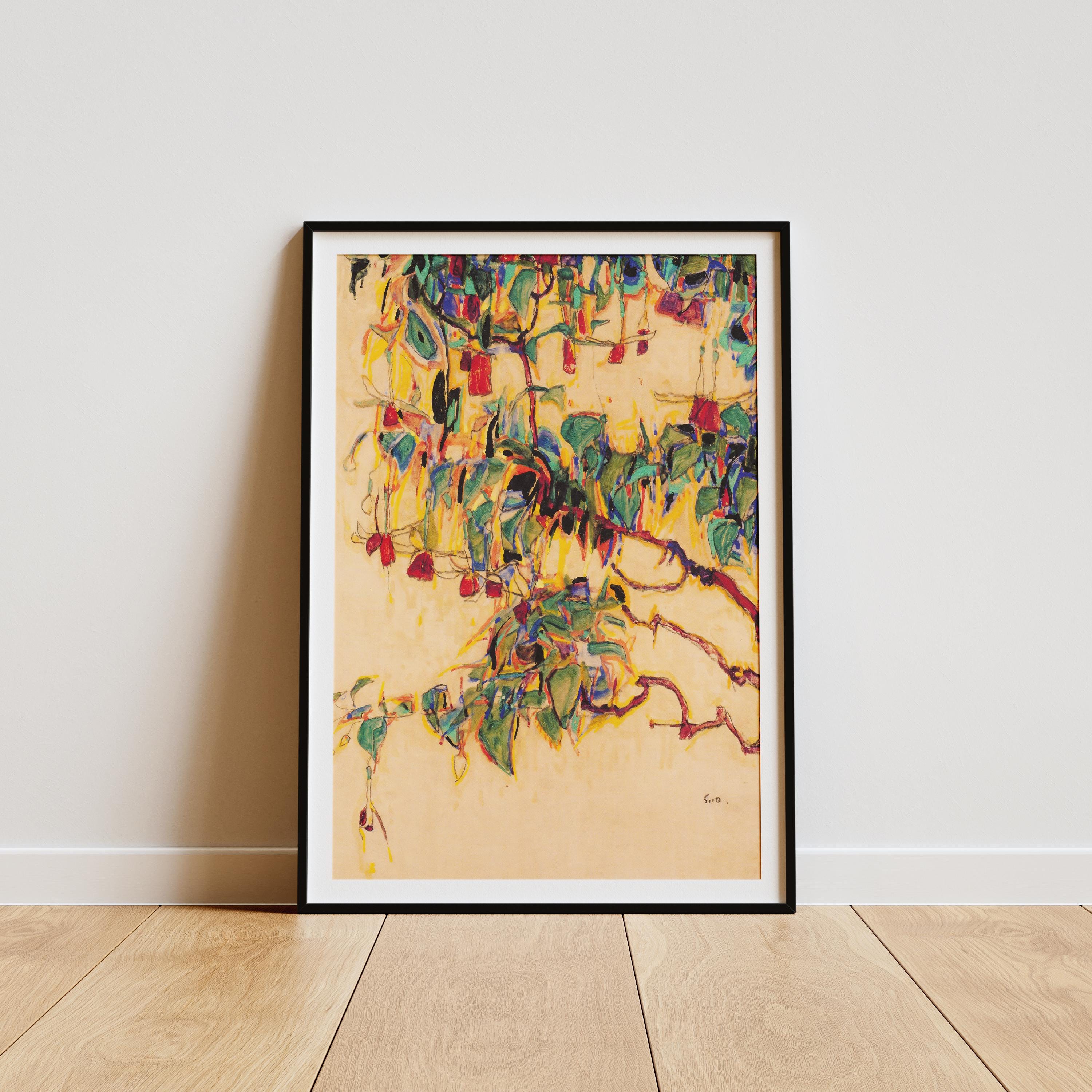 Fuchsia Branches, or Sun Tree (sonnenbaum)(1910) | Egon Schiele Print ...