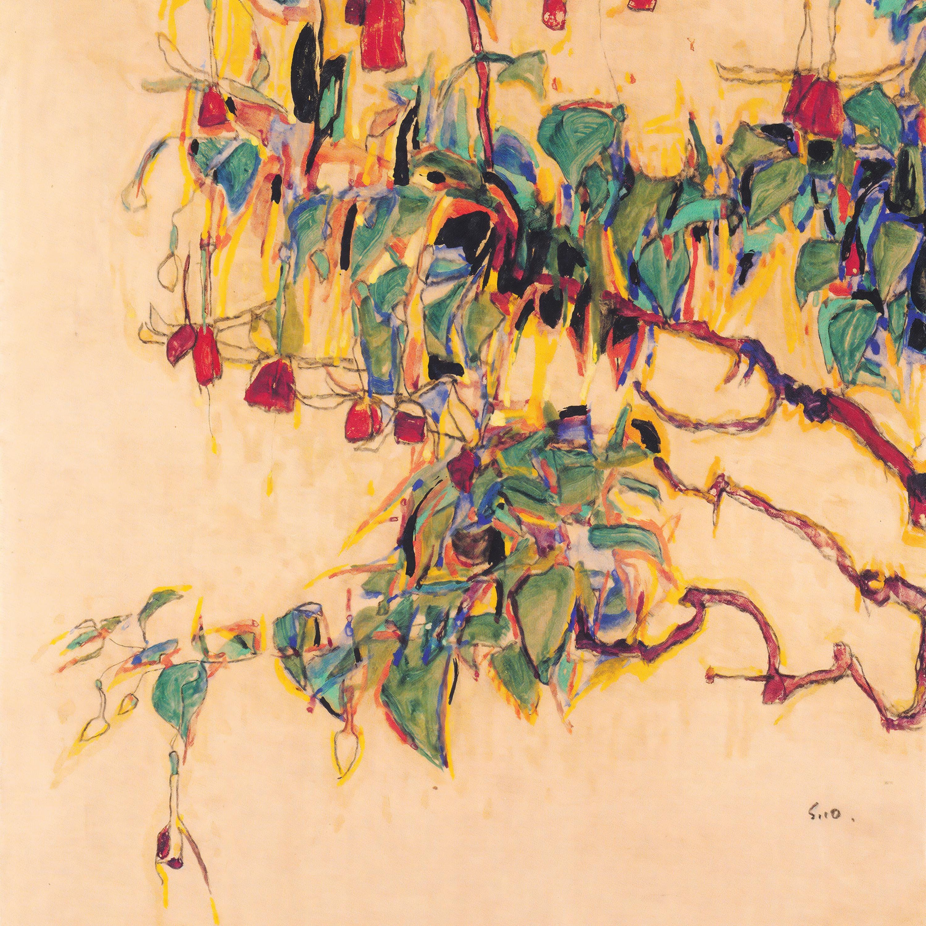 Fuchsia Branches, or Sun Tree (sonnenbaum)(1910) | Egon Schiele Print ...