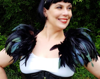 Iridescent Feather Capelet - One Size