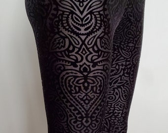 burned velvet leggings
