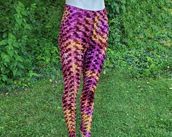 Ladies Desert Sunset Crushed Velvet Leggings - choose your size