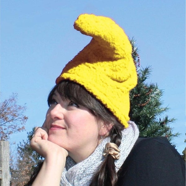 Gnome Hat - Adult size - Ready to ship - Bright Yellow