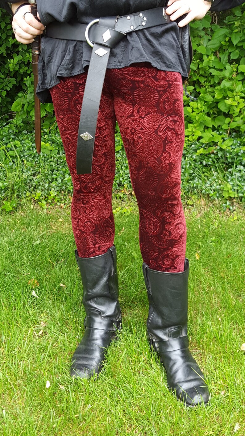 Men/'s Embossed Paisley Velvet Leggings pick your color pick your size