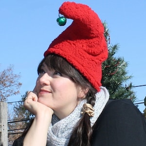 Holiday Gnome Hat with Extra Large Jingle Bell - Adult or Kids size - Ready to ship - Pick your colors and size