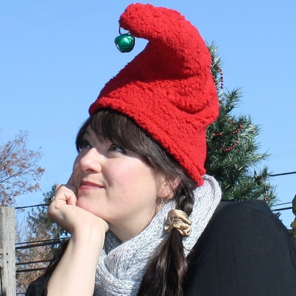Holiday Gnome Mütze mit extra großer Jingle Glöckchen - Größe für Erwachsene oder Kinder - Versandfertig - Wählen Sie Ihre Farben und Größe